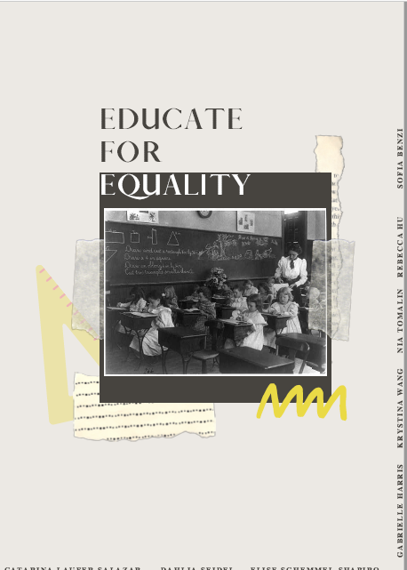zine cover: photo of girls in 19th century classroom