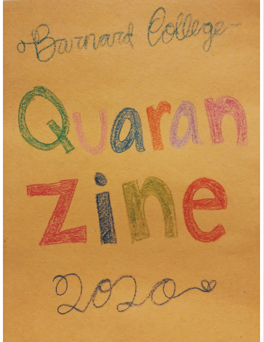 zine cover: title in rainbow angled frame