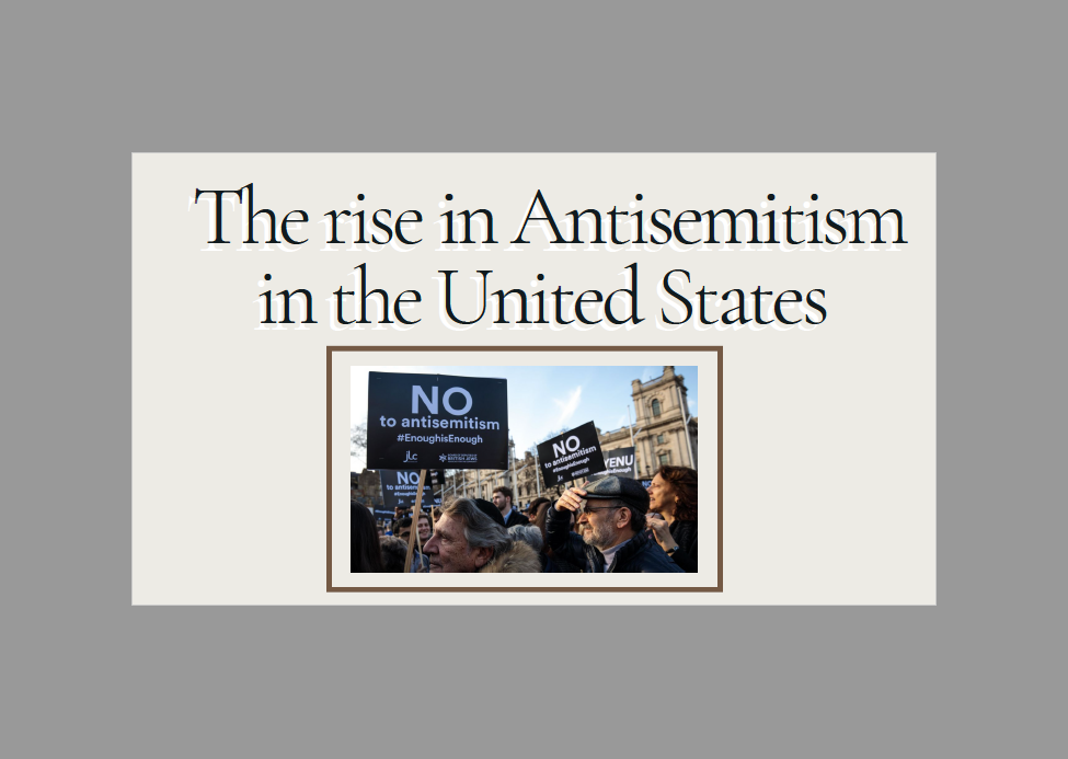 zine cover: gray frame around title and photo of Antisemitism protestors