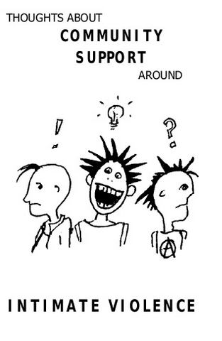 zine cover: drawing of three punks, each with a symbol over their head: an exclamation point, a light bulb, and a question mark