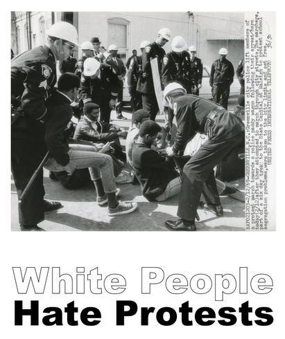 zine cover: photo of police in riot gear attacking Black sit-in protesters