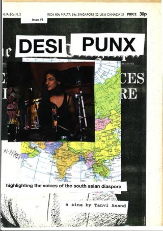 zine cover: color collage of a brown punk kid and a map of South Asia