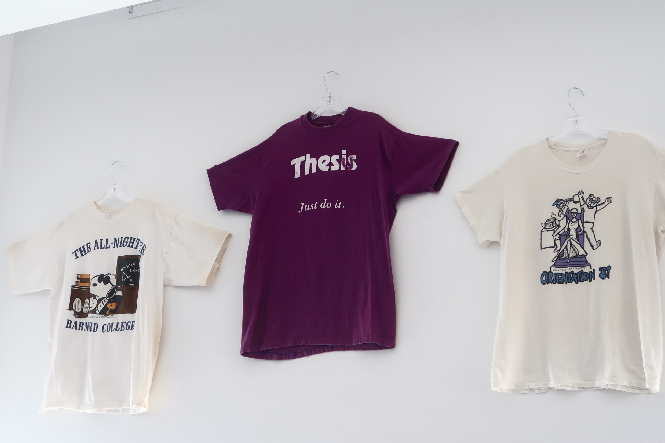 Shirts hanging in the archives reading room