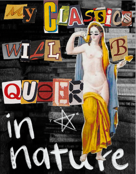 zine cover: ransom letters title, intersex or genderqueer classical statue collage