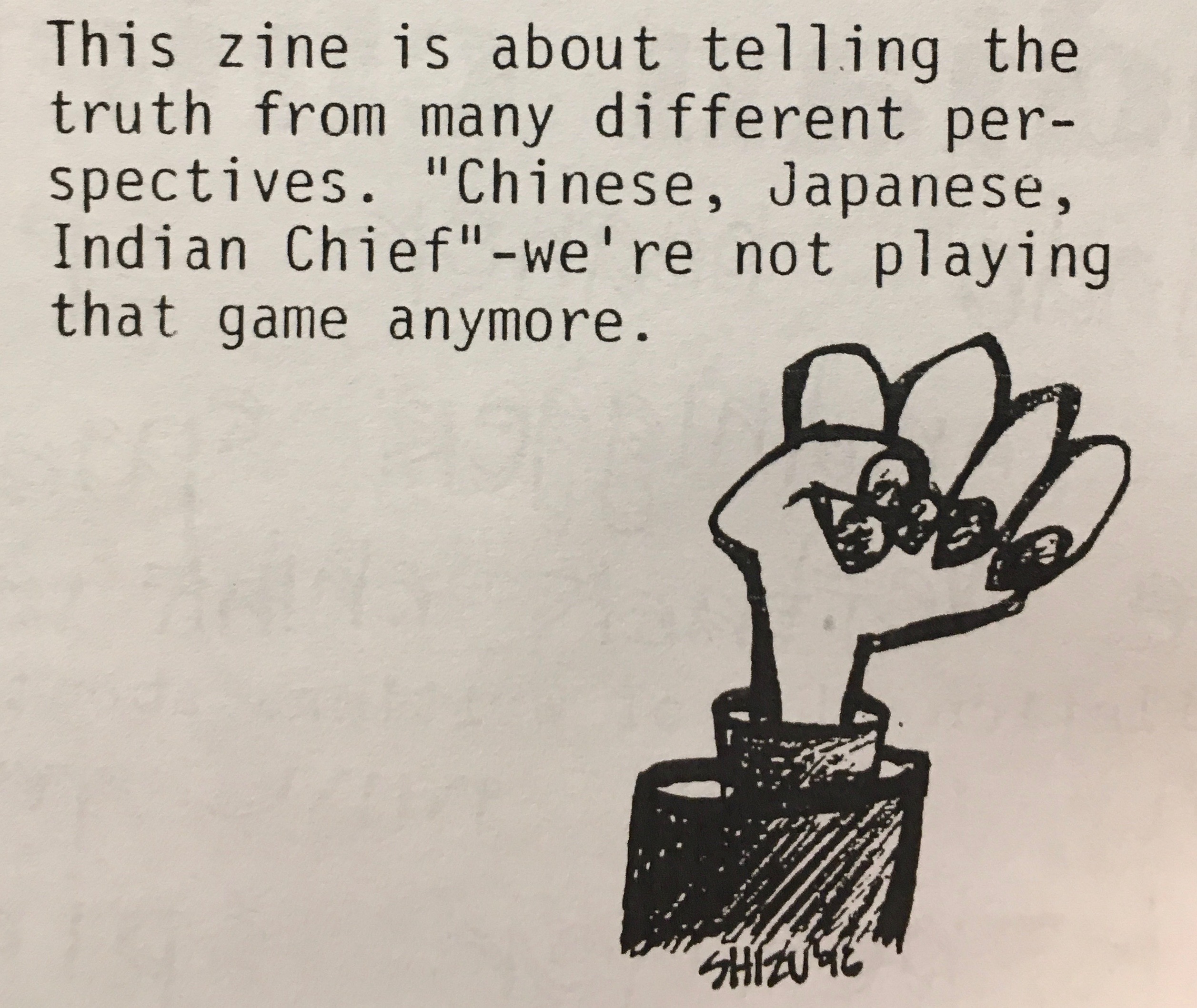 Chinese, Japanese, Indian chief : a compilation zine of writings about race