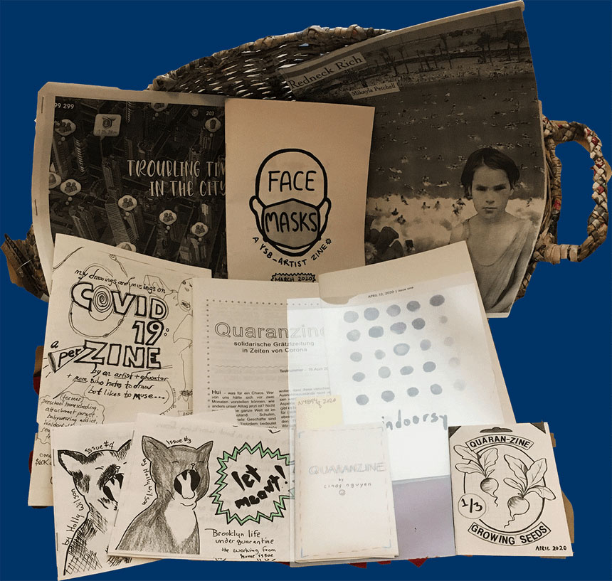 table of zines