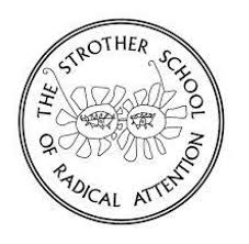 SoRA logo. Circle containing the text and flower-pedally creatures with eyeballs in the center