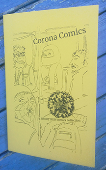 minicomic with yellow cover depicting masked people on a bus