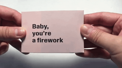 animated gif of Baby, You're a Firework flip book showing an air dancer dancing