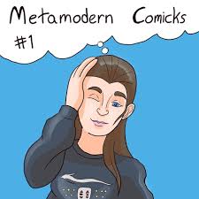 zine cover: Metamodern Comicks #1. Drawing of person with a mullet.