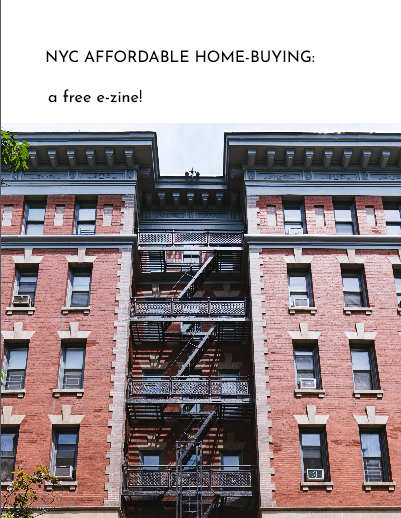 zine cover: title in the sky over NYC apartments