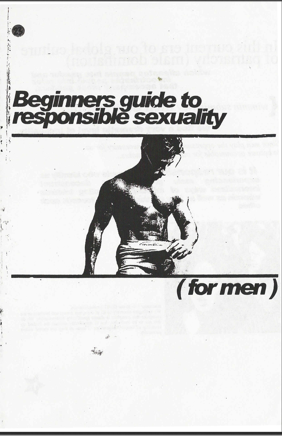 zine cover: Beginner's Guide to Responsible Sexuality (For Men)