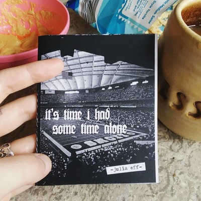 finger holding zine: It's Time I Had Some Time Alone