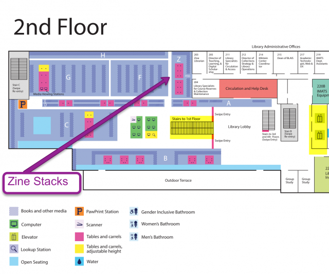 Zine Lib Location on MLC Map